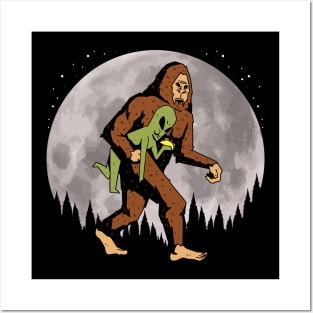 Bigfoot Alien Moon Posters and Art